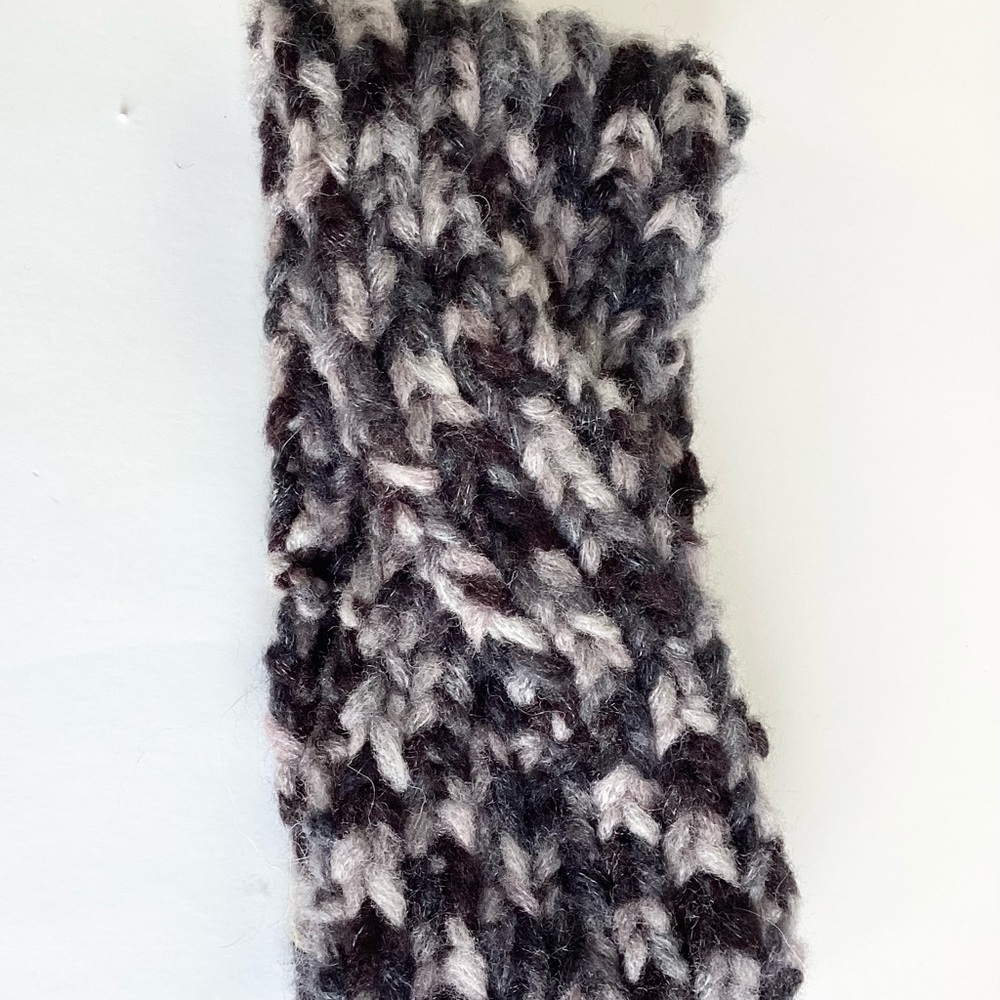 Hat Headband Earwarmer Crossover Top Knot Black Silver - Picture 9 of 13